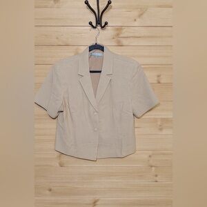 Kate & Mallory Beige Short Sleeve Blazer